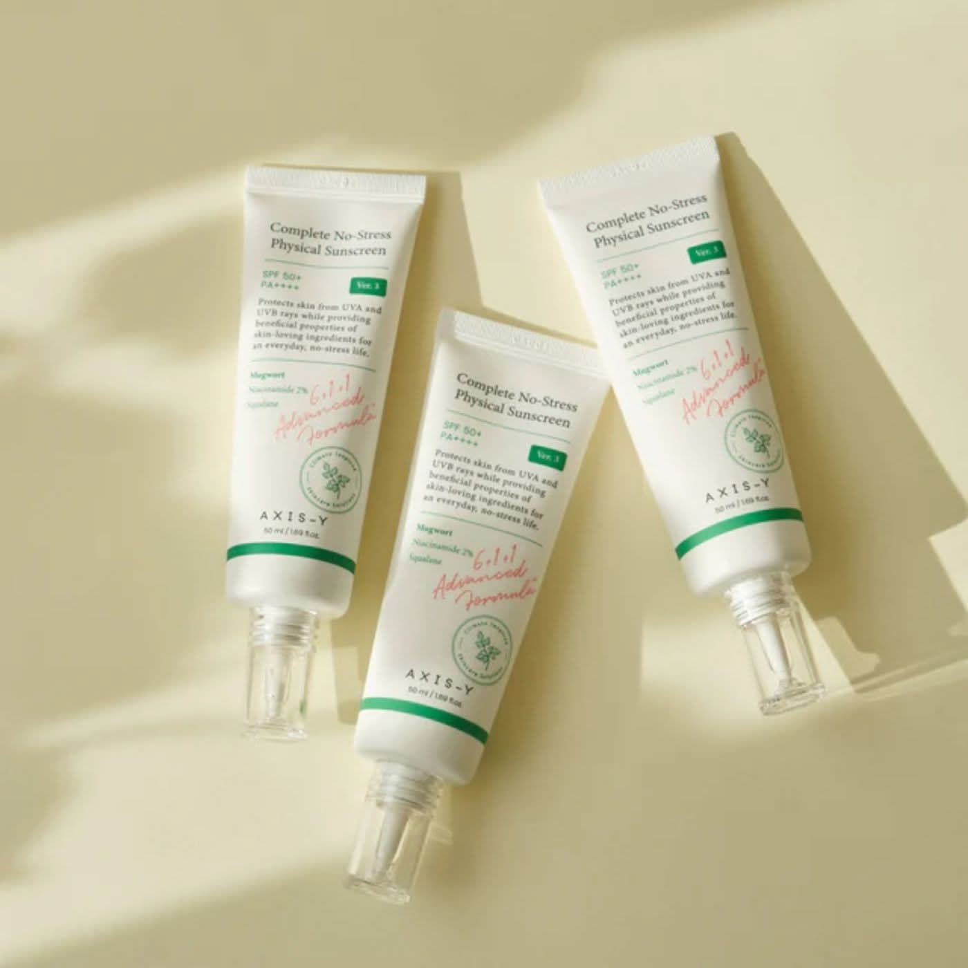 AXIS - Y Complete No - Stress Physical Sunscreen SPF 50+ PA++++ Korean Skincare | VELVET GLOW
