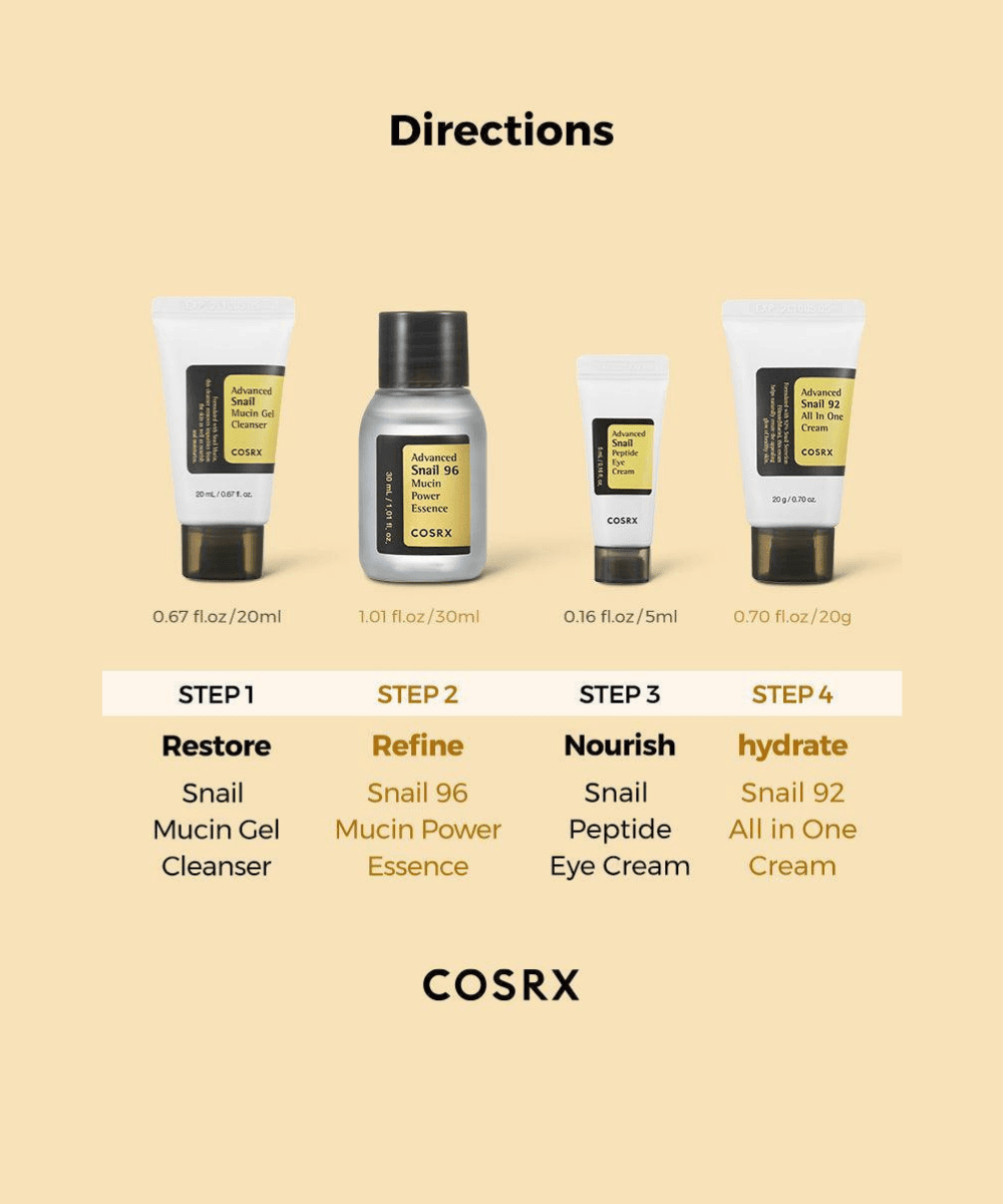 COSRX All About Snail Trial Kit Korean Skincare | VELVET GLOW