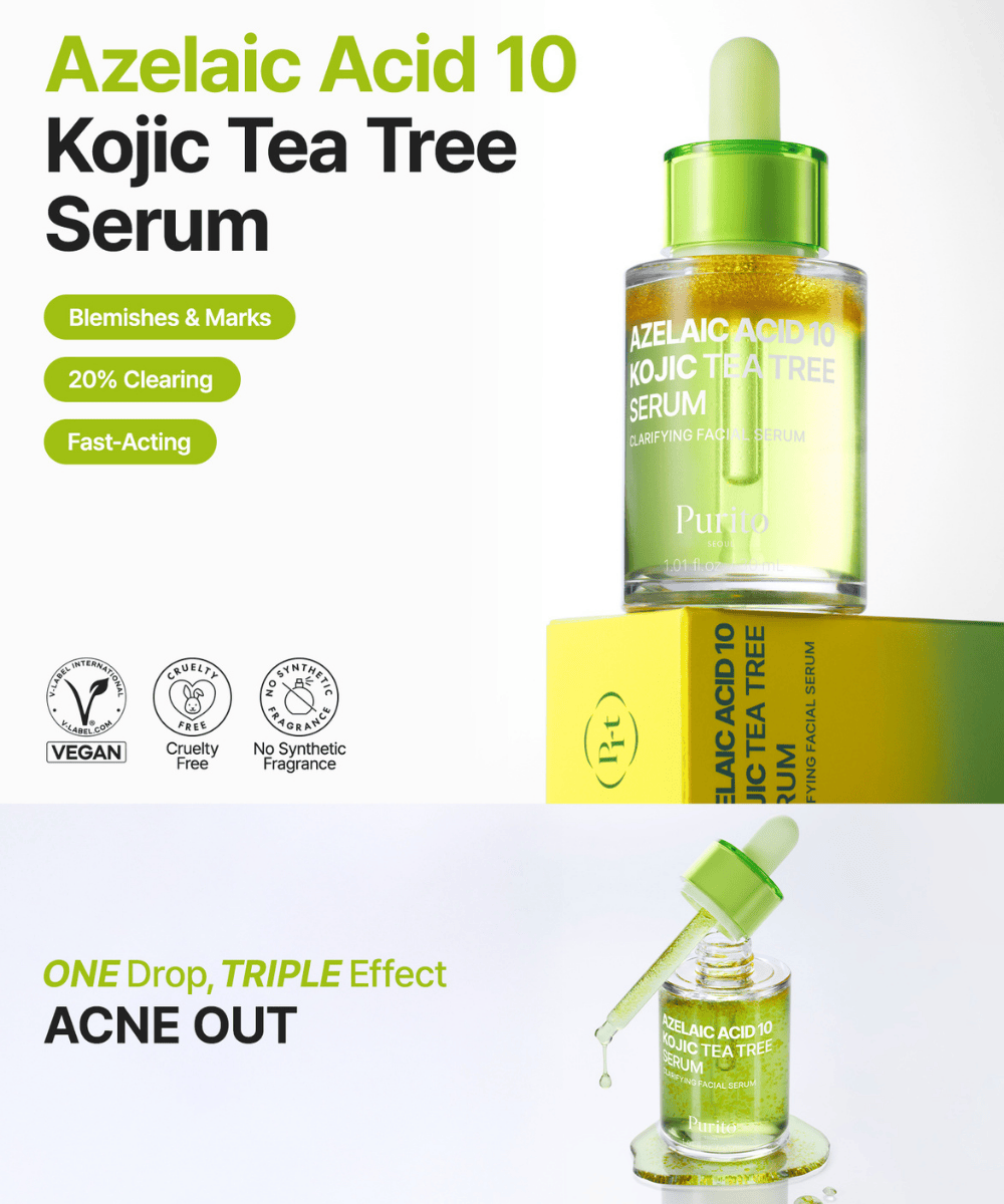 Purito Seoul Azelaic Acid 10 Kojic Tea Tree Serum Korean Skincare | VELVET GLOW