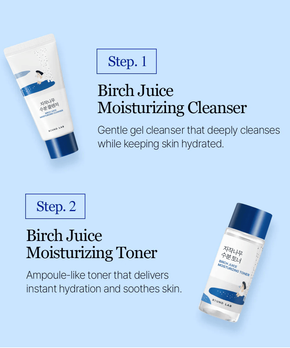 Round Lab Birch Juice Trial Kit Korean Skincare | VELVET GLOW