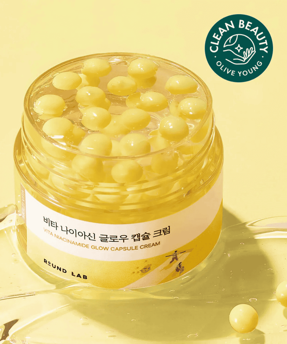 Round Lab Vita Niacinamide Glow Capsule Cream Korean Skincare | VELVET GLOW