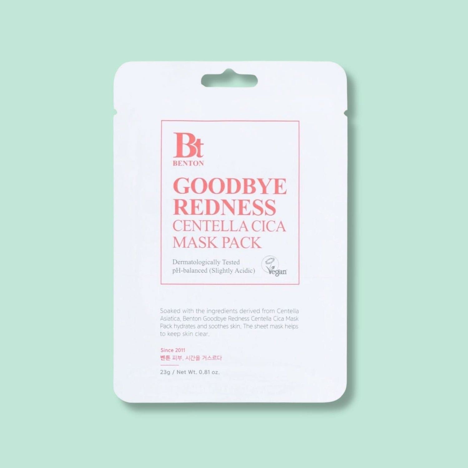 BENTON Centella Cica Mask Korean Skincare | VELVET GLOW