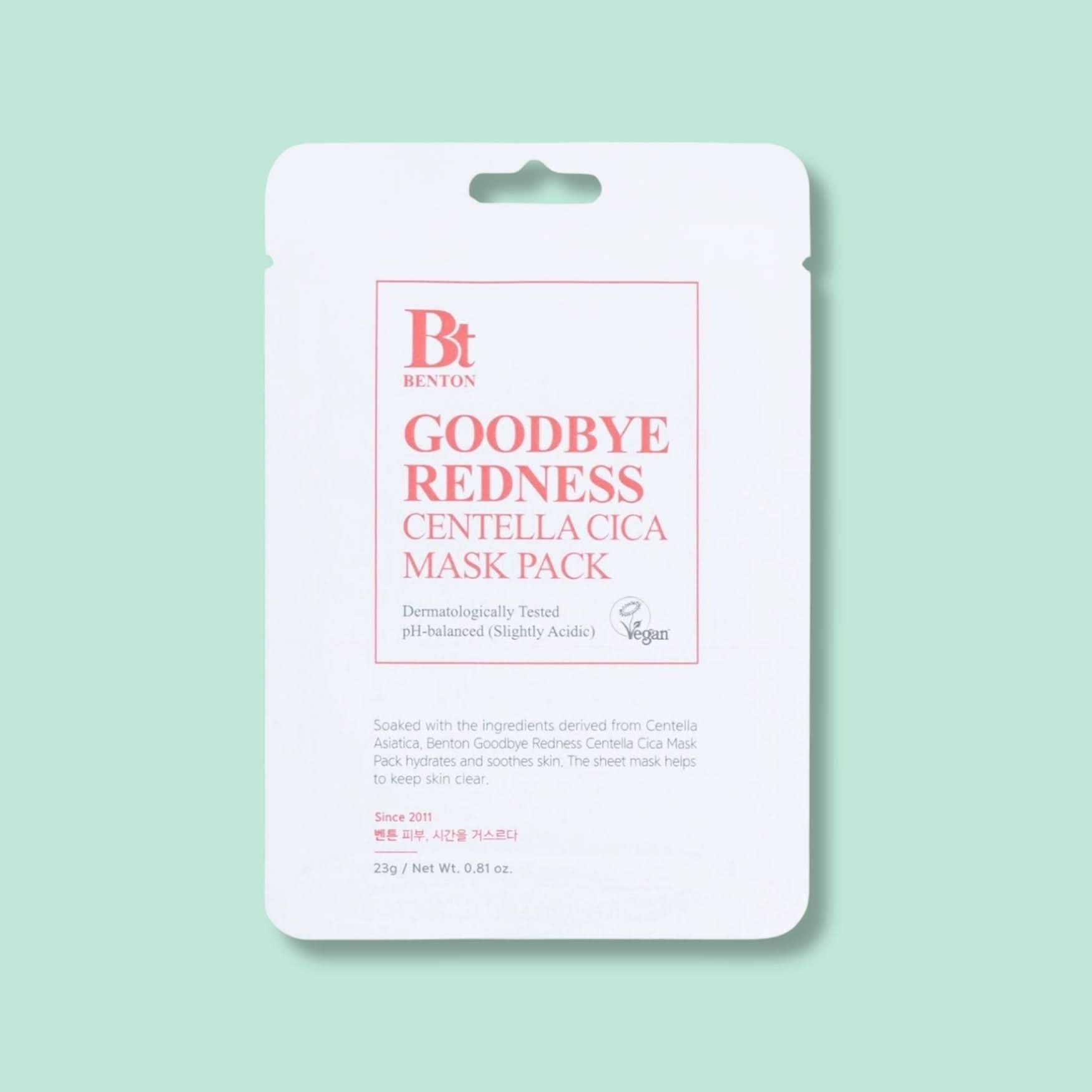 BENTON Centella Cica Mask Korean Skincare | VELVET GLOW