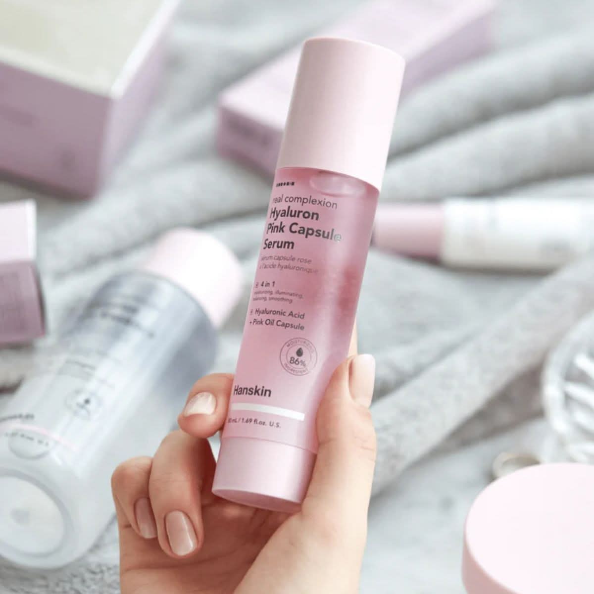 HANSKIN Real Complexion Hyaluron Pink Capsule Serum Korean Skincare | VELVET GLOW