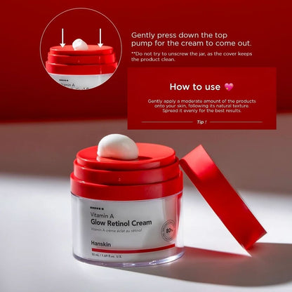 HANSKIN Vitamin A Glow Retinol Cream Korean Skincare | VELVET GLOW