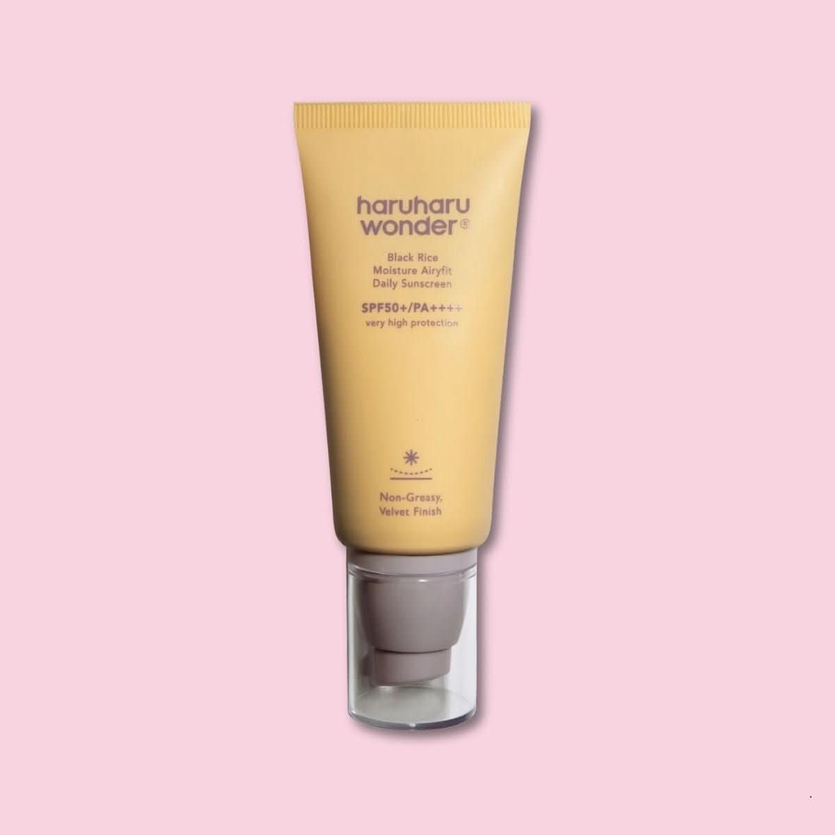 haruharu wonder Black Rice Moisture Airyfit Daily Sunscreen SPF50+ PA++++ Korean Skincare | VELVET GLOW