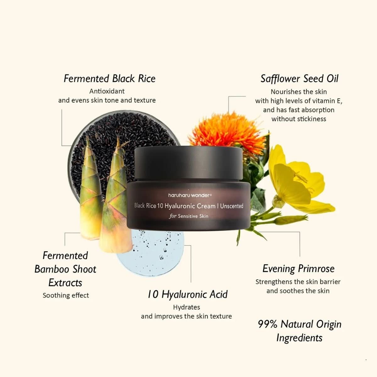 haruharu wonder Black Rice 10 Hyaluronic Cream (unscented) Korean Skincare | VELVET GLOW