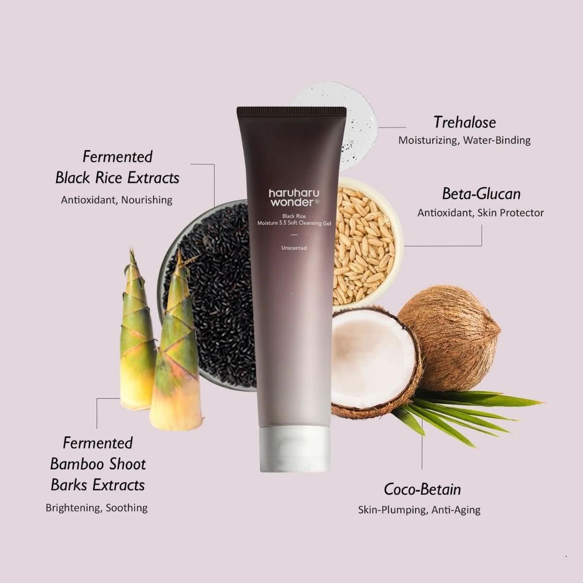 haruharu wonder Black Rice Moisture 5.5 Soft Cleansing Gel Korean Skincare | VELVET GLOW