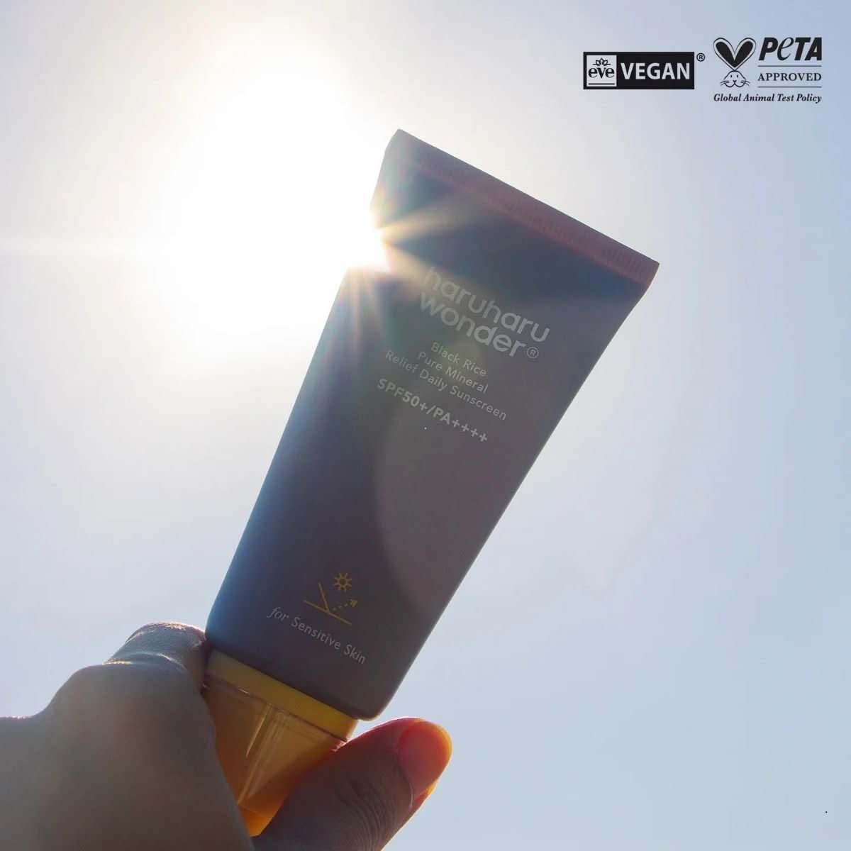 haruharu wonder Black Rice Pure Mineral Relief Daily Sunscreen SPF50+ PA++++ Korean Skincare | VELVET GLOW