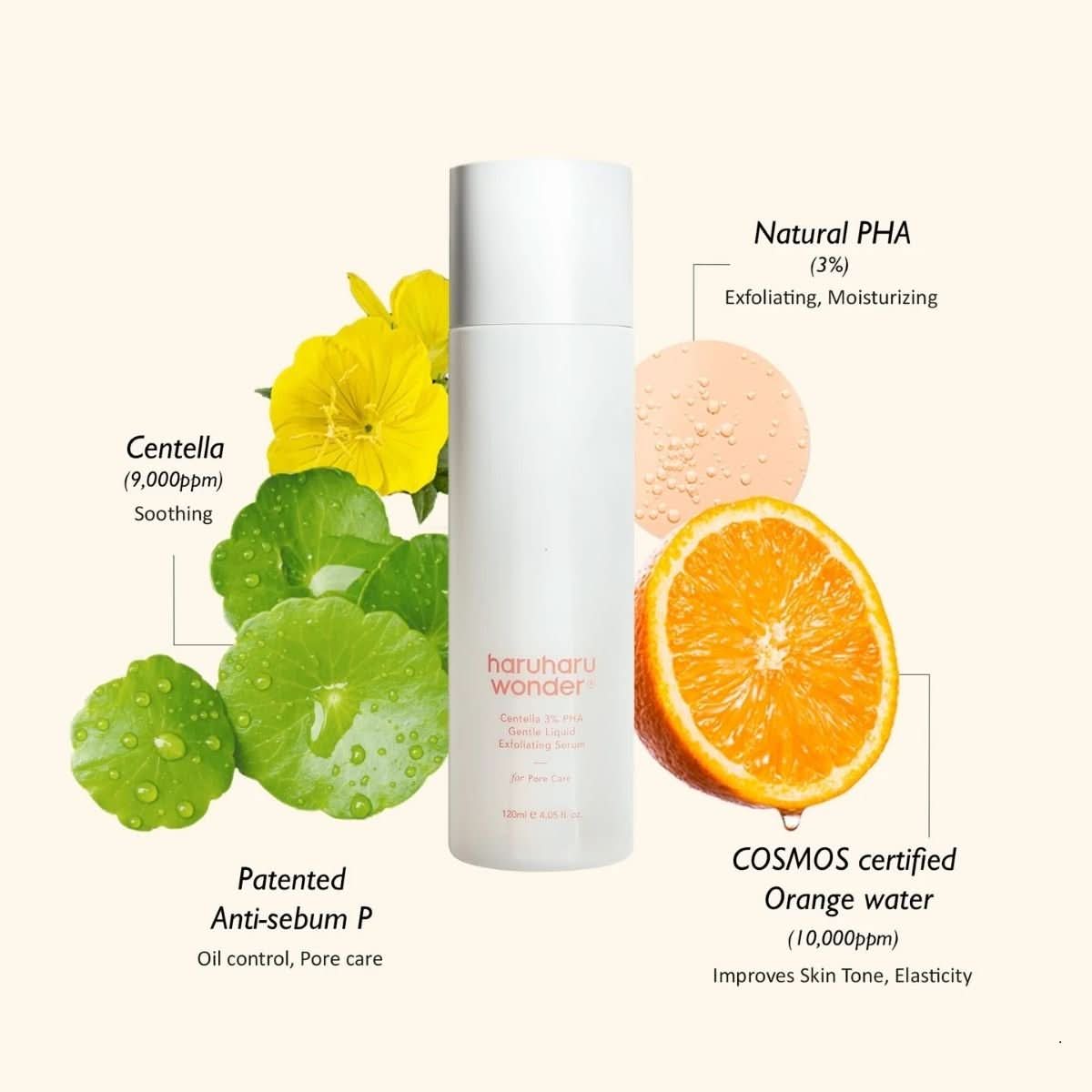 haruharu wonder Centella 3% PHA Gentle Liquid Exfoliating Serum Korean Skincare | VELVET GLOW