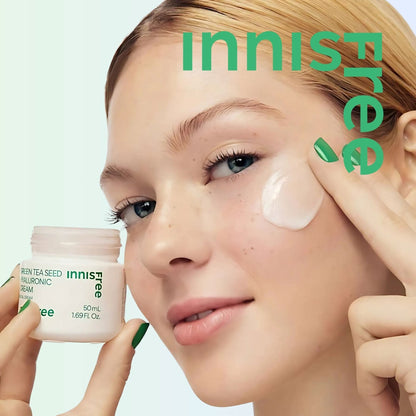 Innisfree Green Tea Seed Hyaluronic Cream Korean Skincare | VELVET GLOW