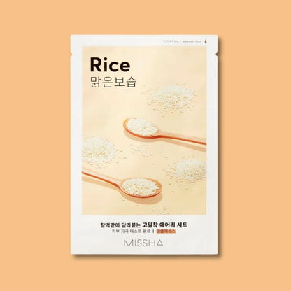 MISSHA Airy Fit Sheet Mask Rice Korean Skincare | VELVET GLOW