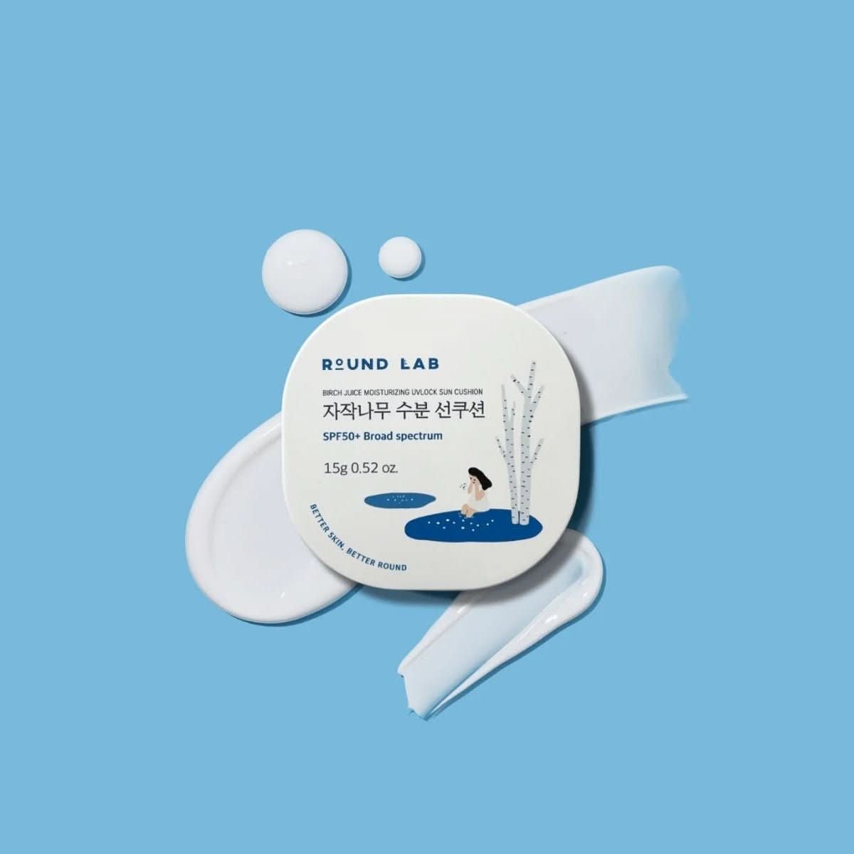 Round Lab Birch Moisturizing Sun Cushion SPF 50+ Korean Skincare | VELVET GLOW