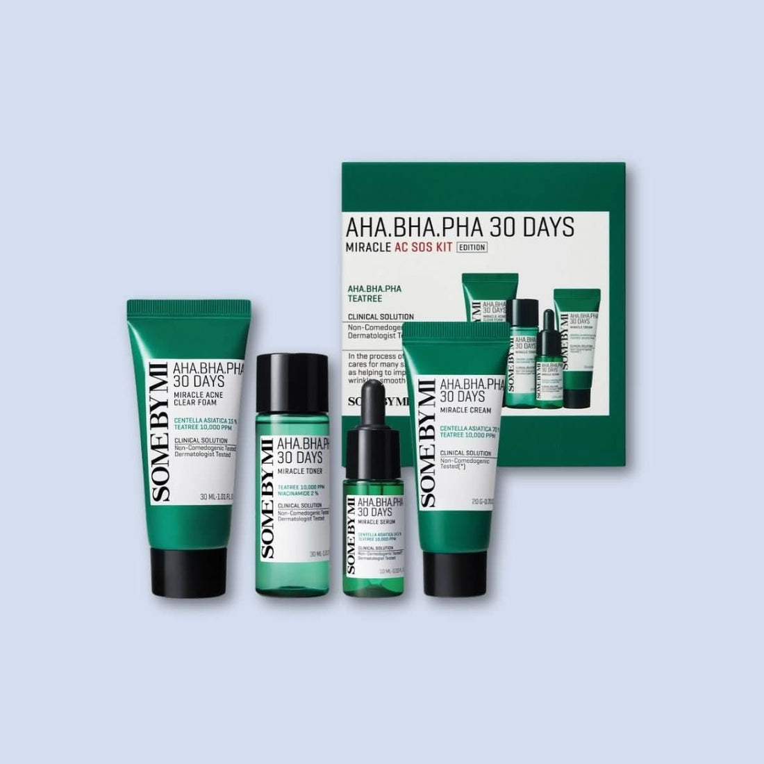 SOME BY MI AHA, BHA, PHA 30 Days Miracle AC SOS Kit Korean Skincare | VELVET GLOW
