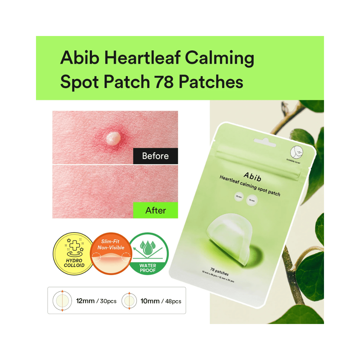Abib Heartleaf Calming Spot Patch Korean Skincare | VELVET GLOW