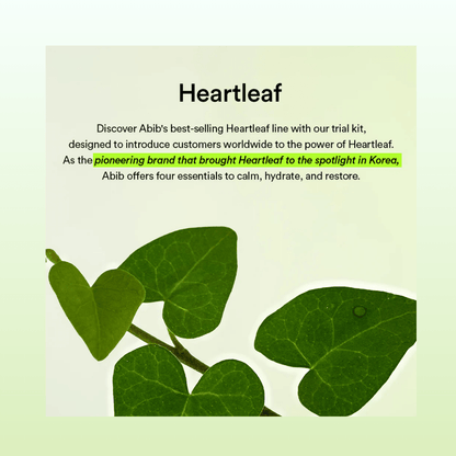 Abib Heartleaf calming Trial Kit Korean Skincare | VELVET GLOW