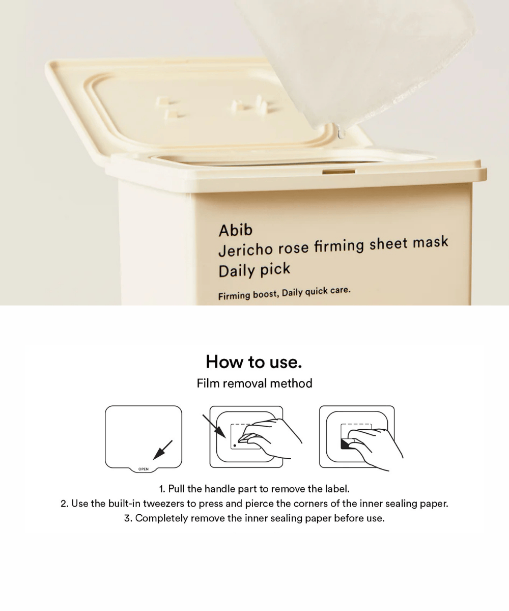 Abib Jericho rose firming sheet mask Daily pick Korean Skincare | VELVET GLOW
