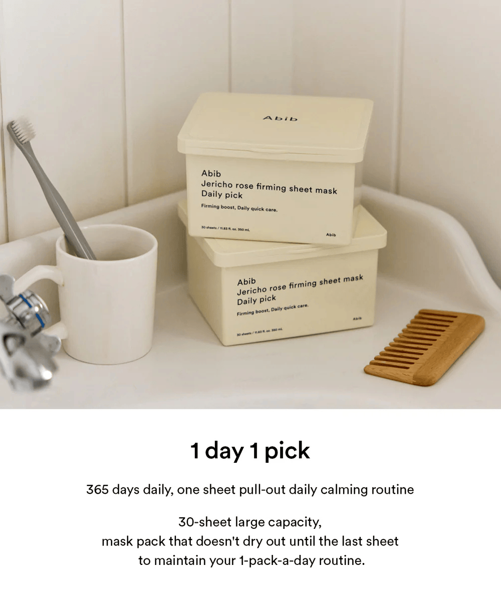 Abib Jericho rose firming sheet mask Daily pick Korean Skincare | VELVET GLOW
