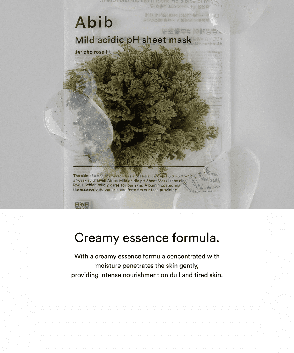 Abib Mild acidic pH sheet mask Jericho rose fit Korean Skincare | VELVET GLOW