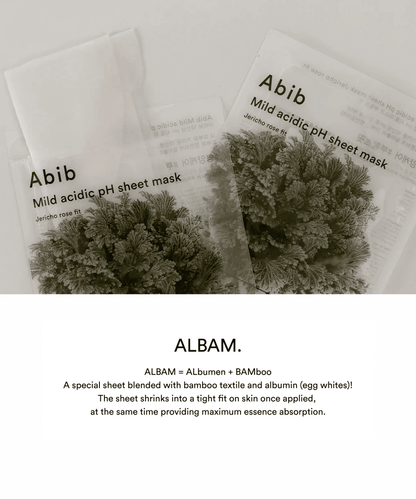 Abib Mild acidic pH sheet mask Jericho rose fit Korean Skincare | VELVET GLOW