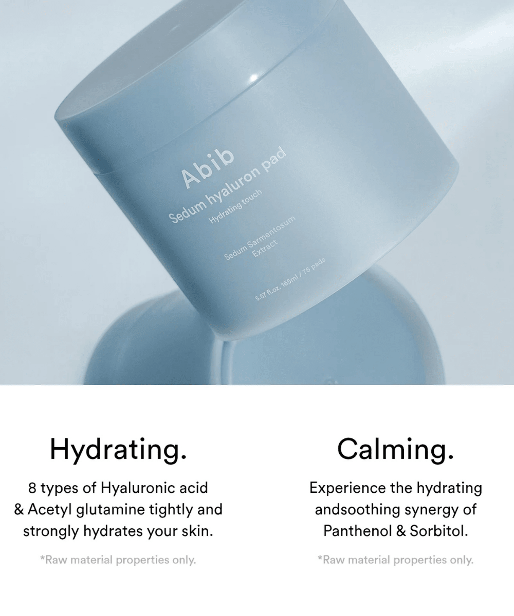 Abib Sedum hyaluron pad Hydrating touch Korean Skincare | VELVET GLOW