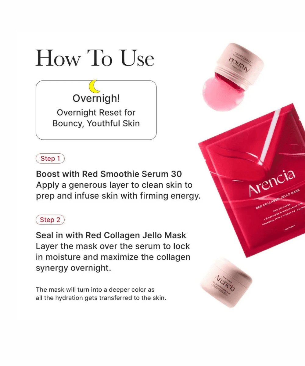Arencia Red Collagen Jello Mask Korean Skincare | VELVET GLOW