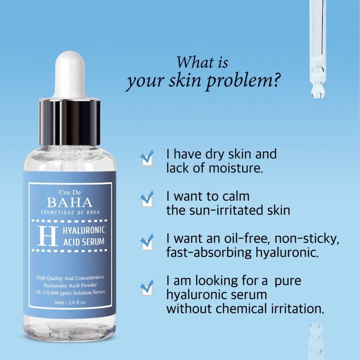 Cos De BAHA Hyaluronic Acid Serum Korean Skincare | VELVET GLOW