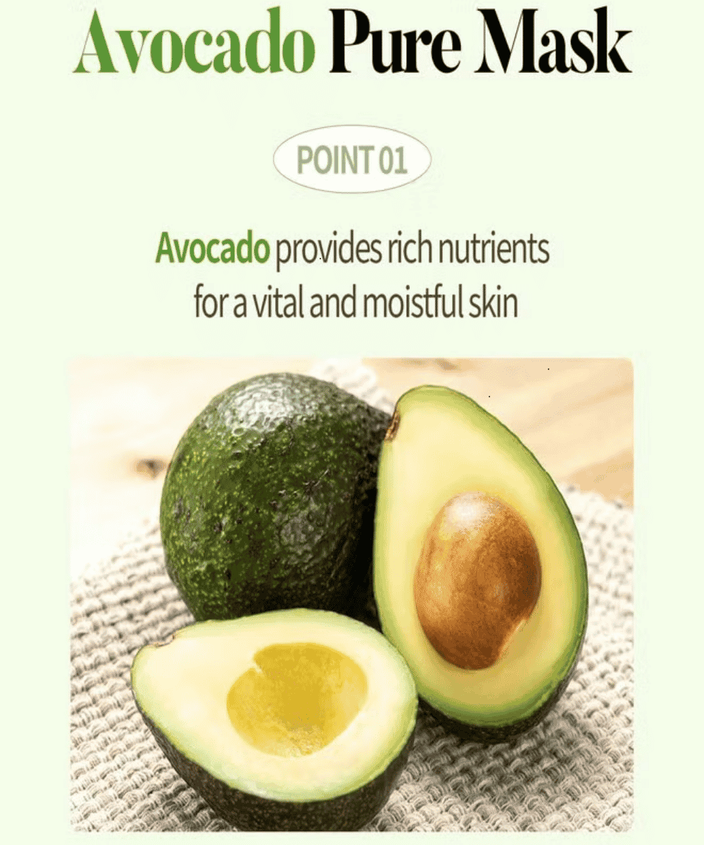 COSNORI Avocado Pure Mask Korean Skincare | VELVET GLOW