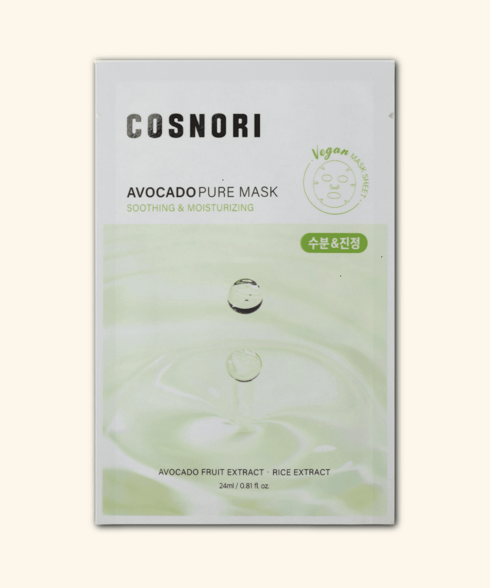 COSNORI Avocado Pure Mask Korean Skincare | VELVET GLOW