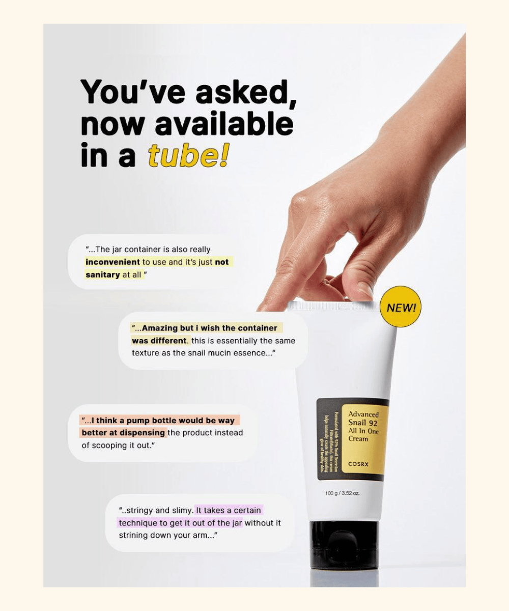 COSRX Advanced Snail 92 All - in - One Creme Tube Korean Skincare | VELVET GLOW