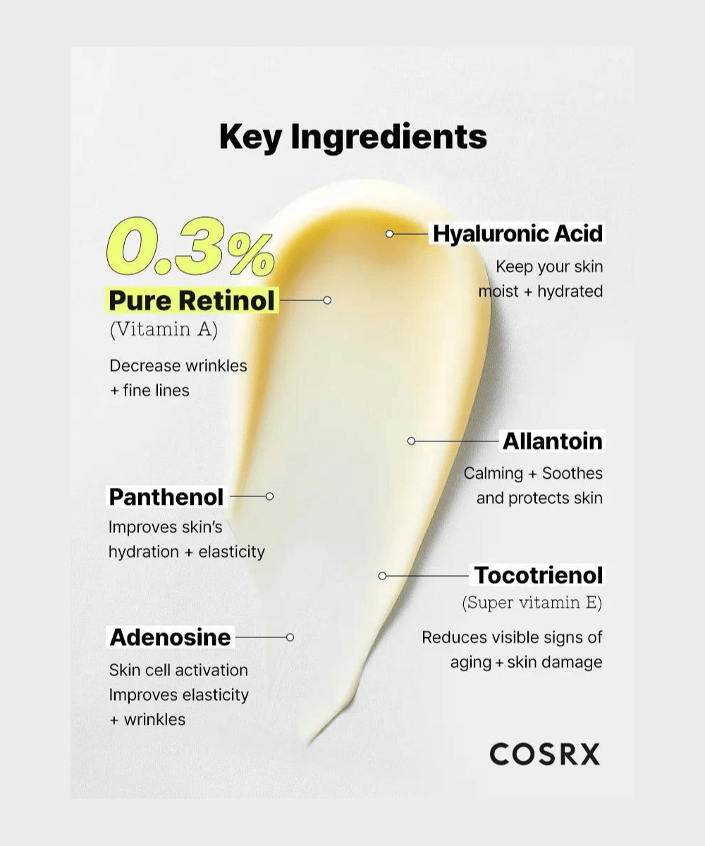 COSRX The Retinol 0.3 Cream Korean Skincare | VELVET GLOW