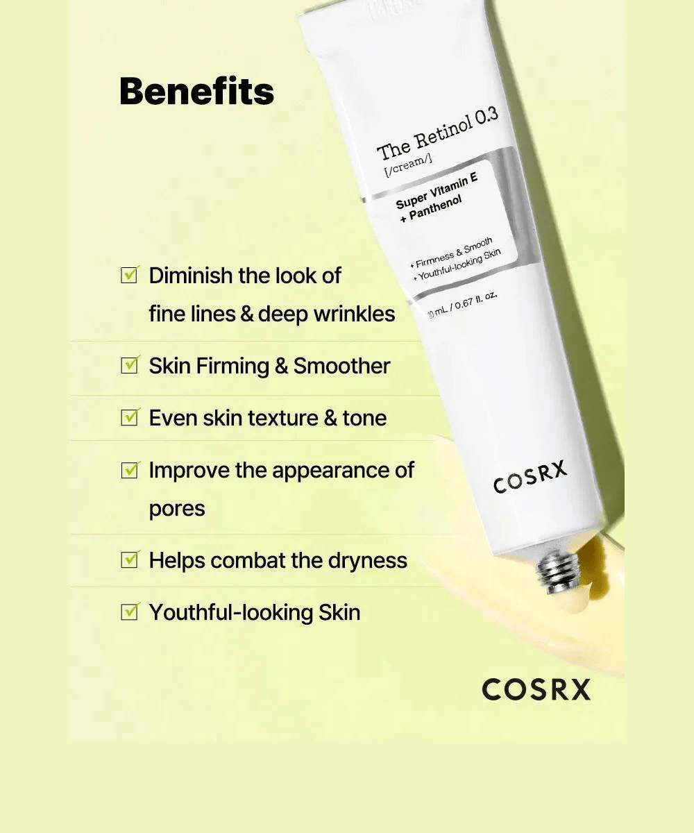 COSRX The Retinol 0.3 Cream Korean Skincare | VELVET GLOW