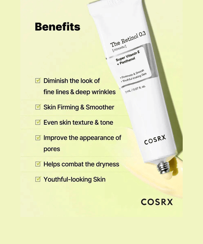 COSRX The Retinol 0.3 Cream Korean Skincare | VELVET GLOW