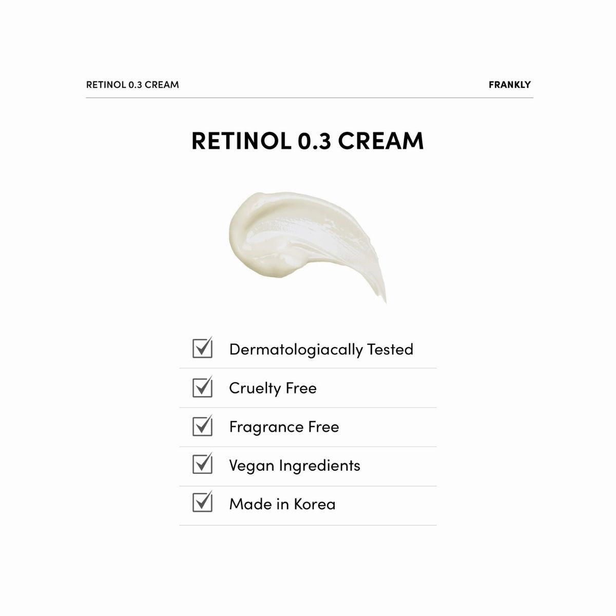 FRANKLY Retinol 0.3% Cream Korean Skincare | VELVET GLOW