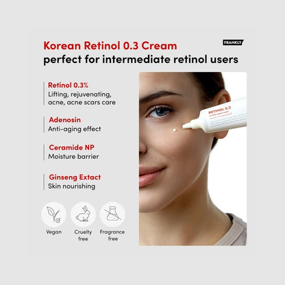 FRANKLY Retinol 0.3% Cream Korean Skincare | VELVET GLOW