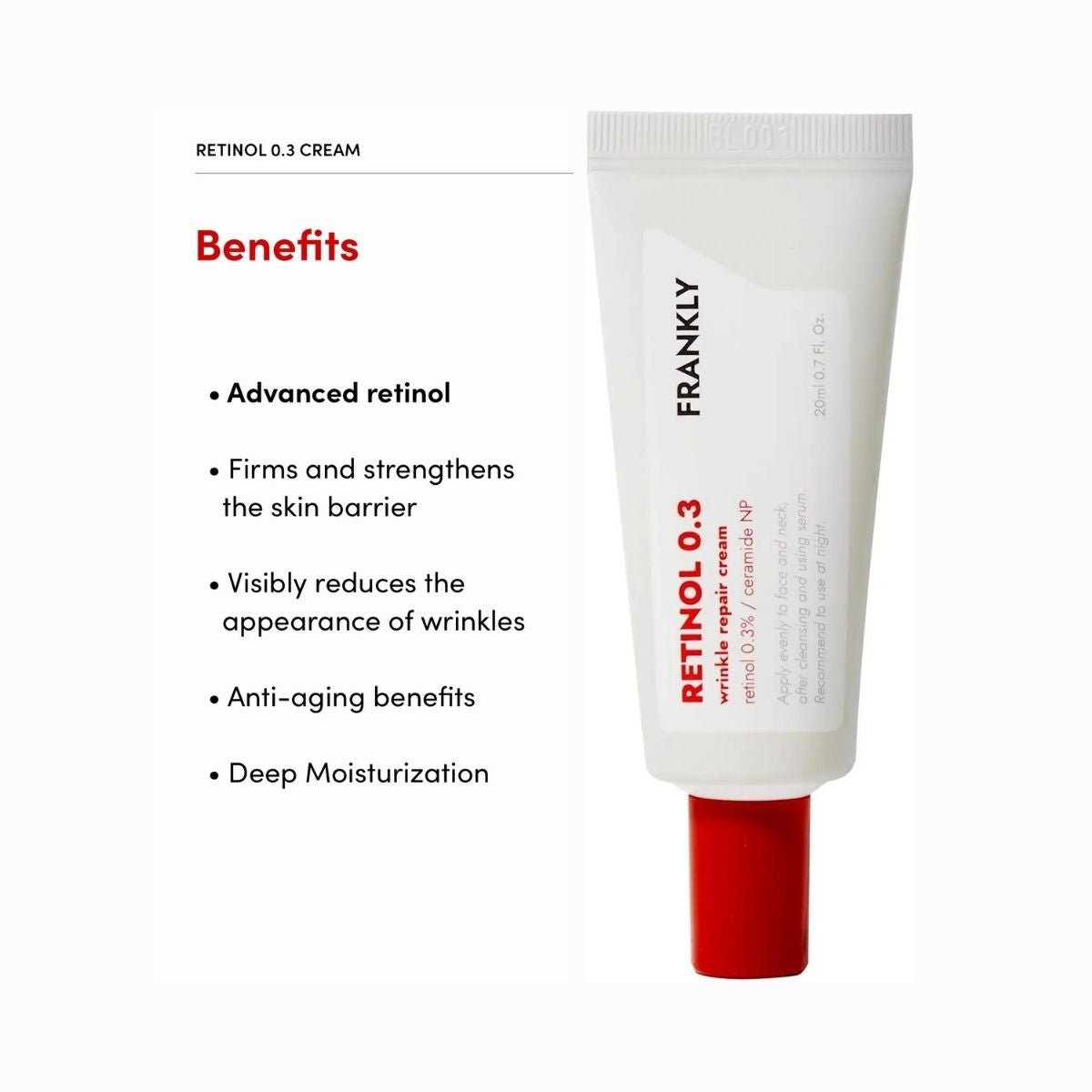 FRANKLY Retinol 0.3% Cream Korean Skincare | VELVET GLOW