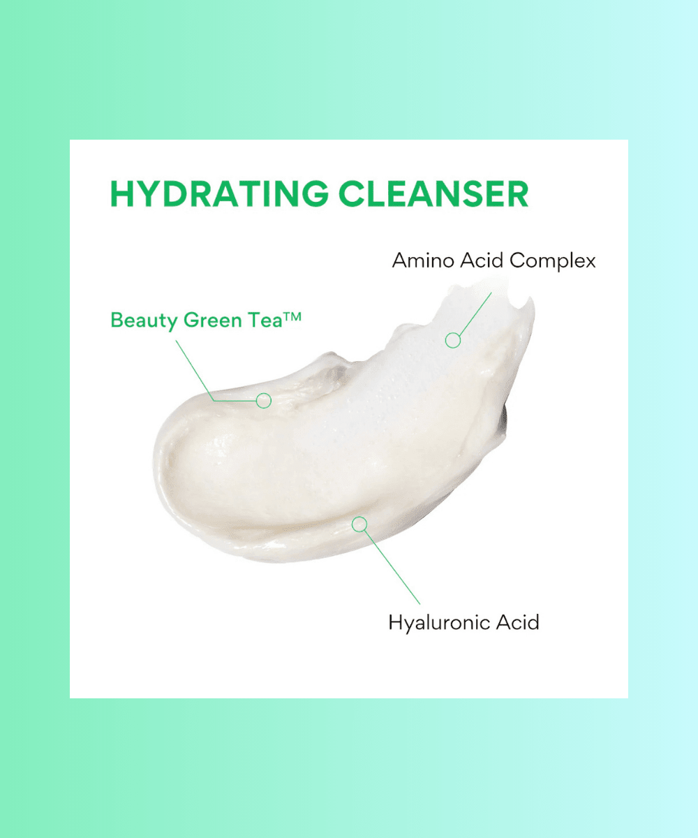 Innisfree Green Tea Amino Hydrating Cleansing Foam Korean Skincare | VELVET GLOW