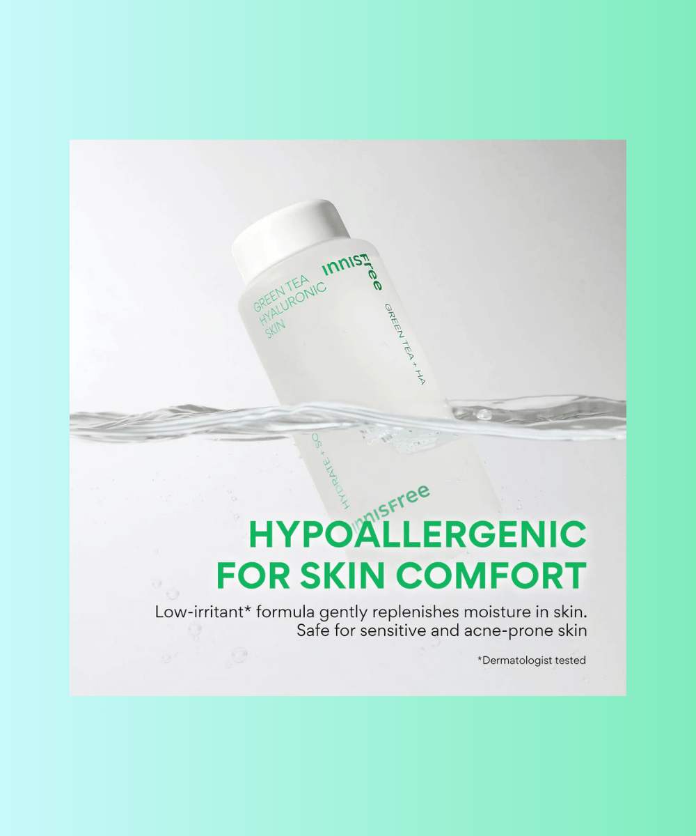 Innisfree Green Tea Hyaluronic Skin Korean Skincare | VELVET GLOW