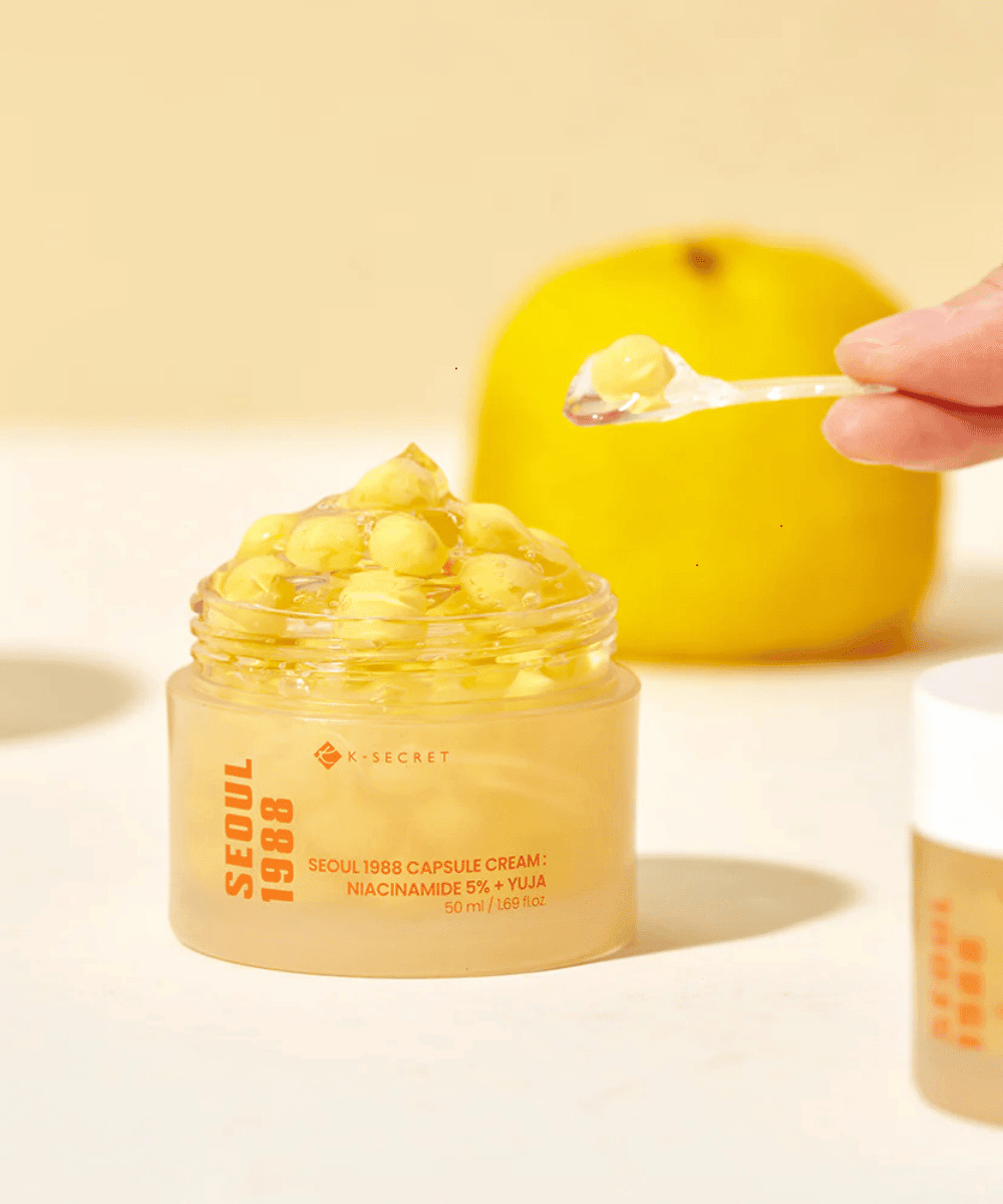 K - SECRET Capsule Cream: Niacinamide 5% + Yuja Korean Skincare | VELVET GLOW