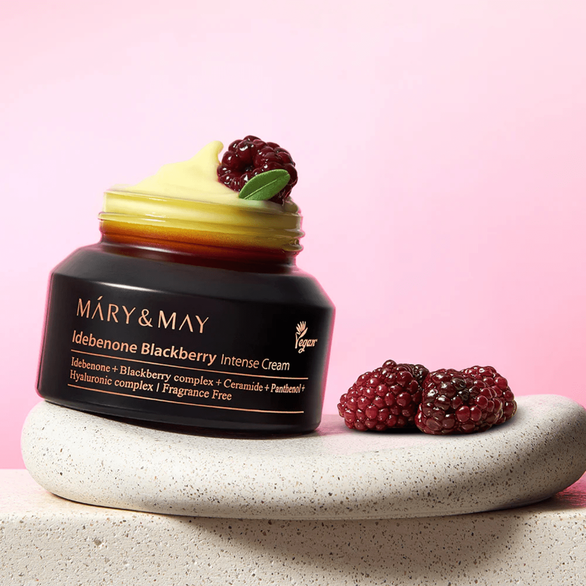 MÁRY&amp;MAY Idebenone Blackberry Intense Cream Korean Skincare | VELVET GLOW