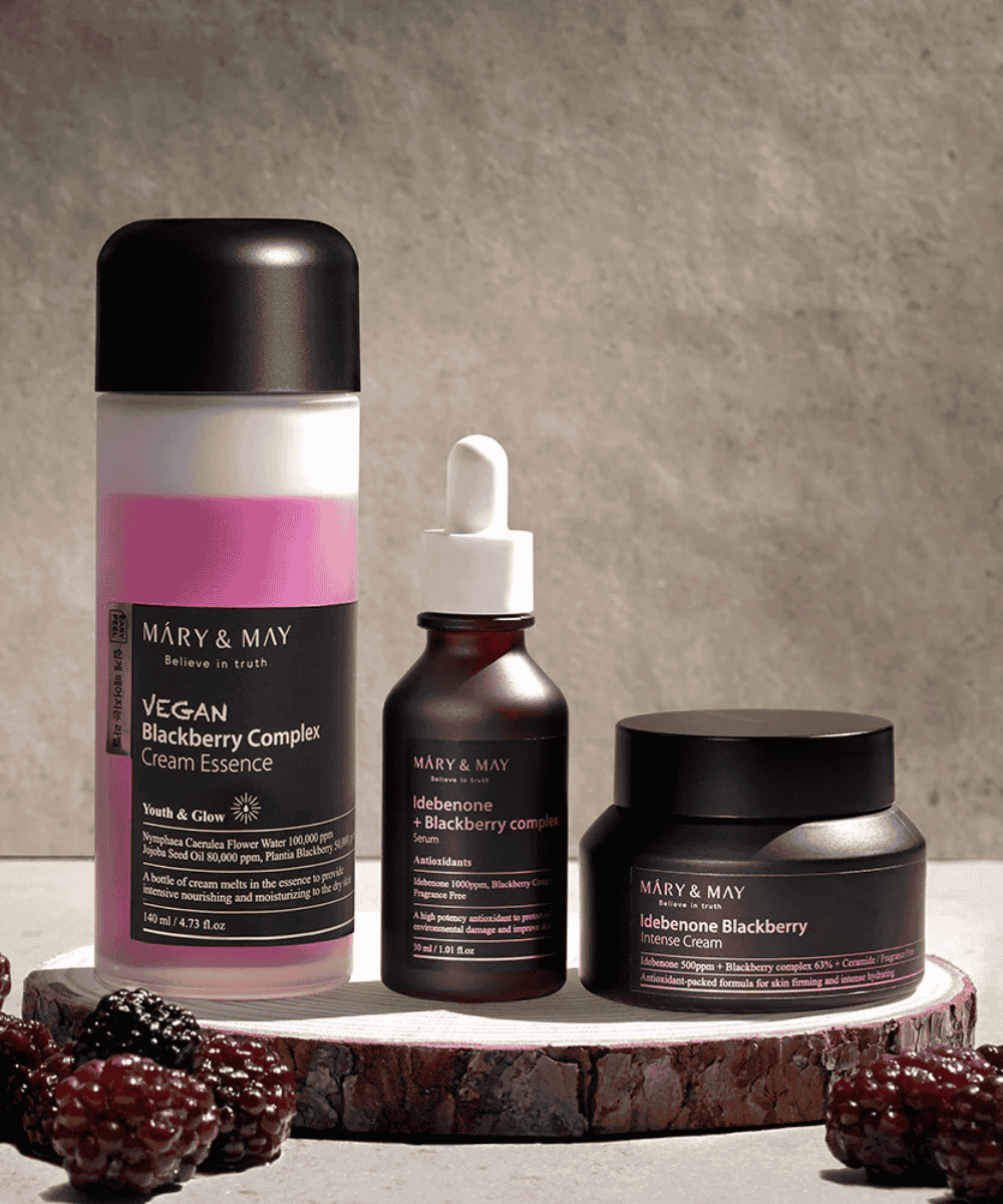 MÁRY&amp;MAY Vegan Blackberry Complex Cream Essence Korean Skincare | VELVET GLOW