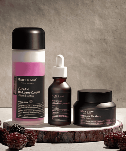 MÁRY&amp;MAY Vegan Blackberry Complex Cream Essence Korean Skincare | VELVET GLOW