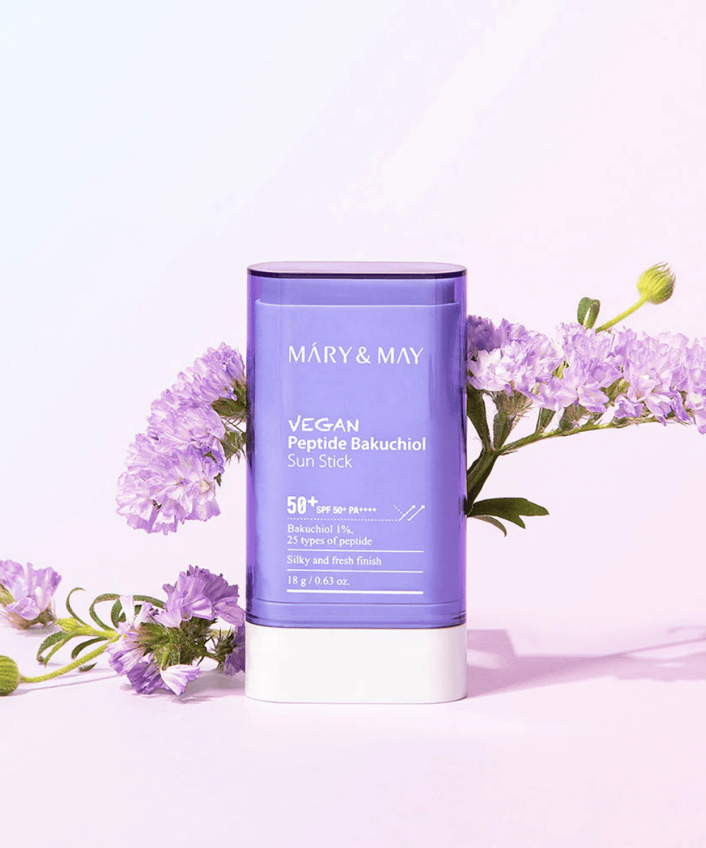 MÁRY&amp;MAY Vegan Peptide Bakuchiol Sun Stick SPF50+ PA++++ Korean Skincare | VELVET GLOW