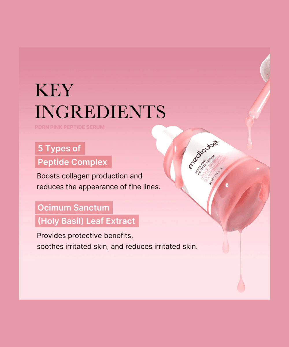 Medicube PDRN Pink Peptide Glow Serum Korean Skincare | VELVET GLOW