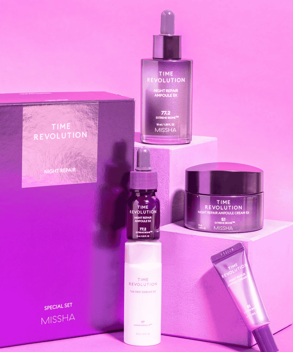 MISSHA Time Revolution Night Repair Special Set Korean Skincare | VELVET GLOW