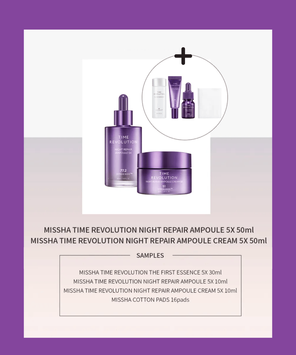 MISSHA Time Revolution Night Repair Special Set Korean Skincare | VELVET GLOW
