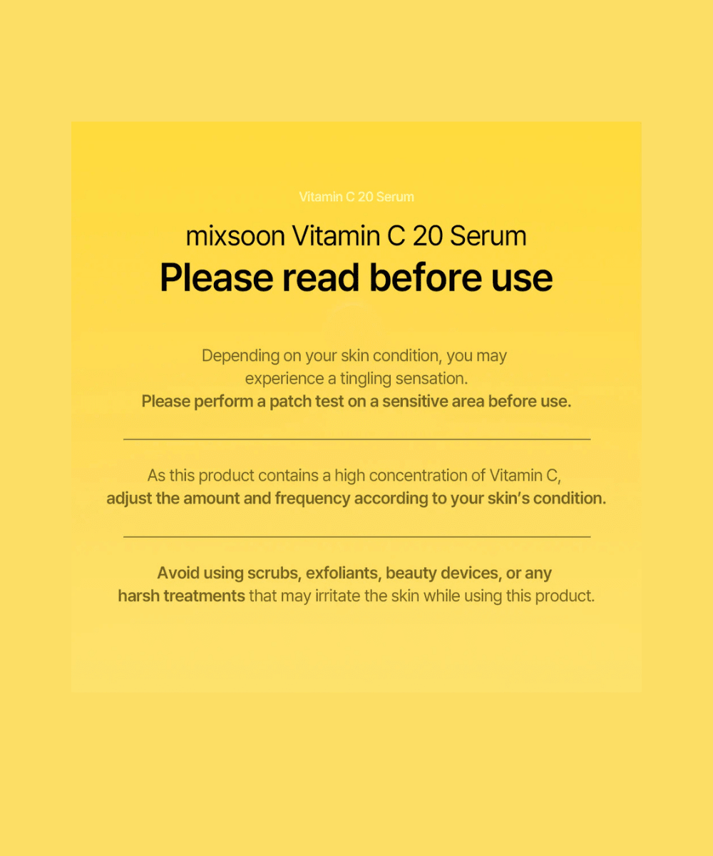 mixsoon Vitamin C 20 Serum Korean Skincare | VELVET GLOW