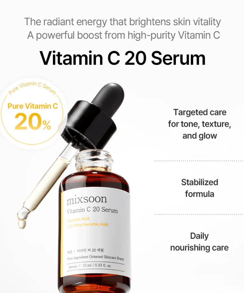 mixsoon Vitamin C 20 Serum Korean Skincare | VELVET GLOW