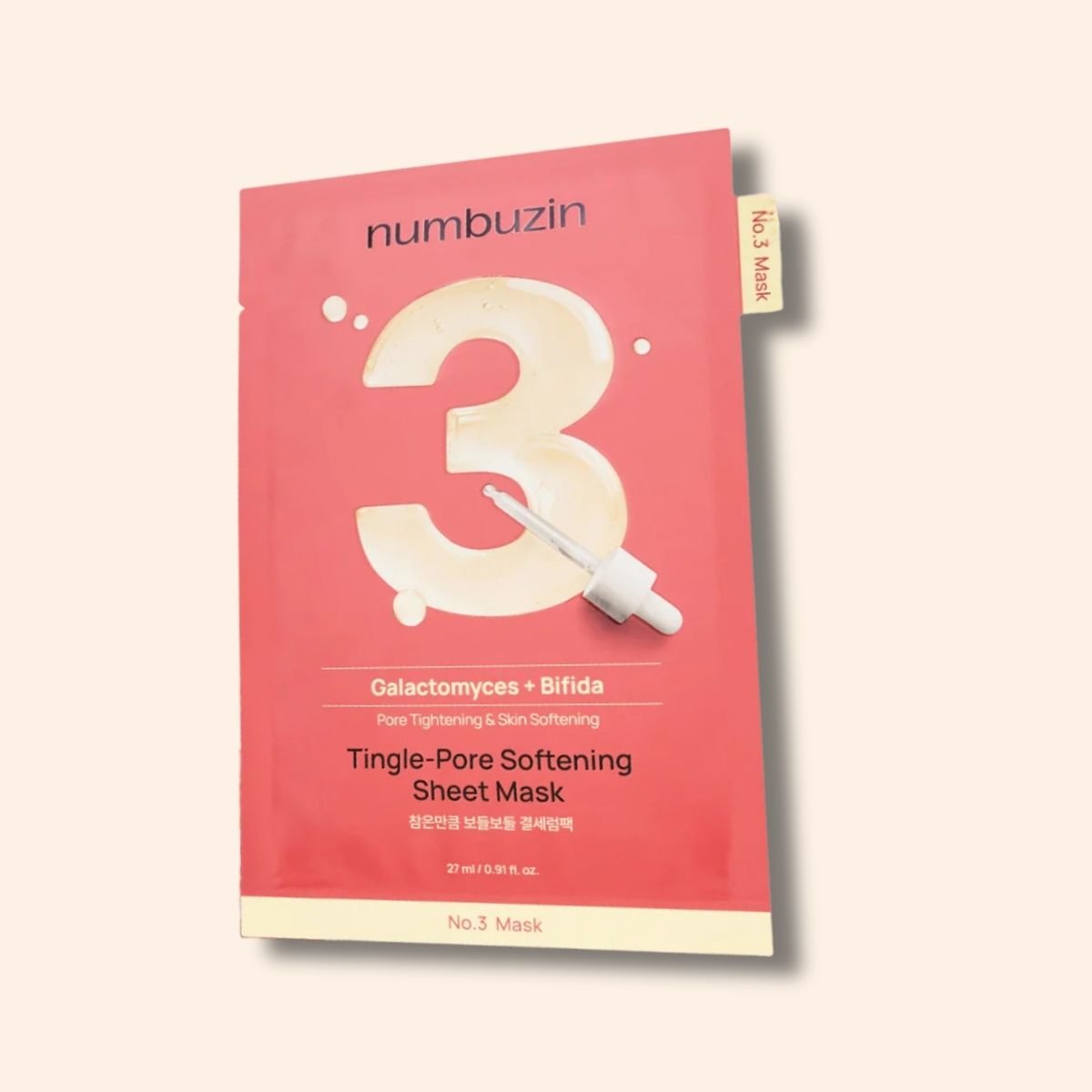 numbuzin No.3 Tingle-Pore Softening Sheet Mask Korean Skincare | VELVET GLOW
