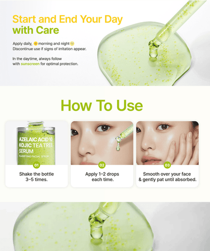 Purito Seoul Azelaic Acid 10 Kojic Tea Tree Serum Korean Skincare | VELVET GLOW